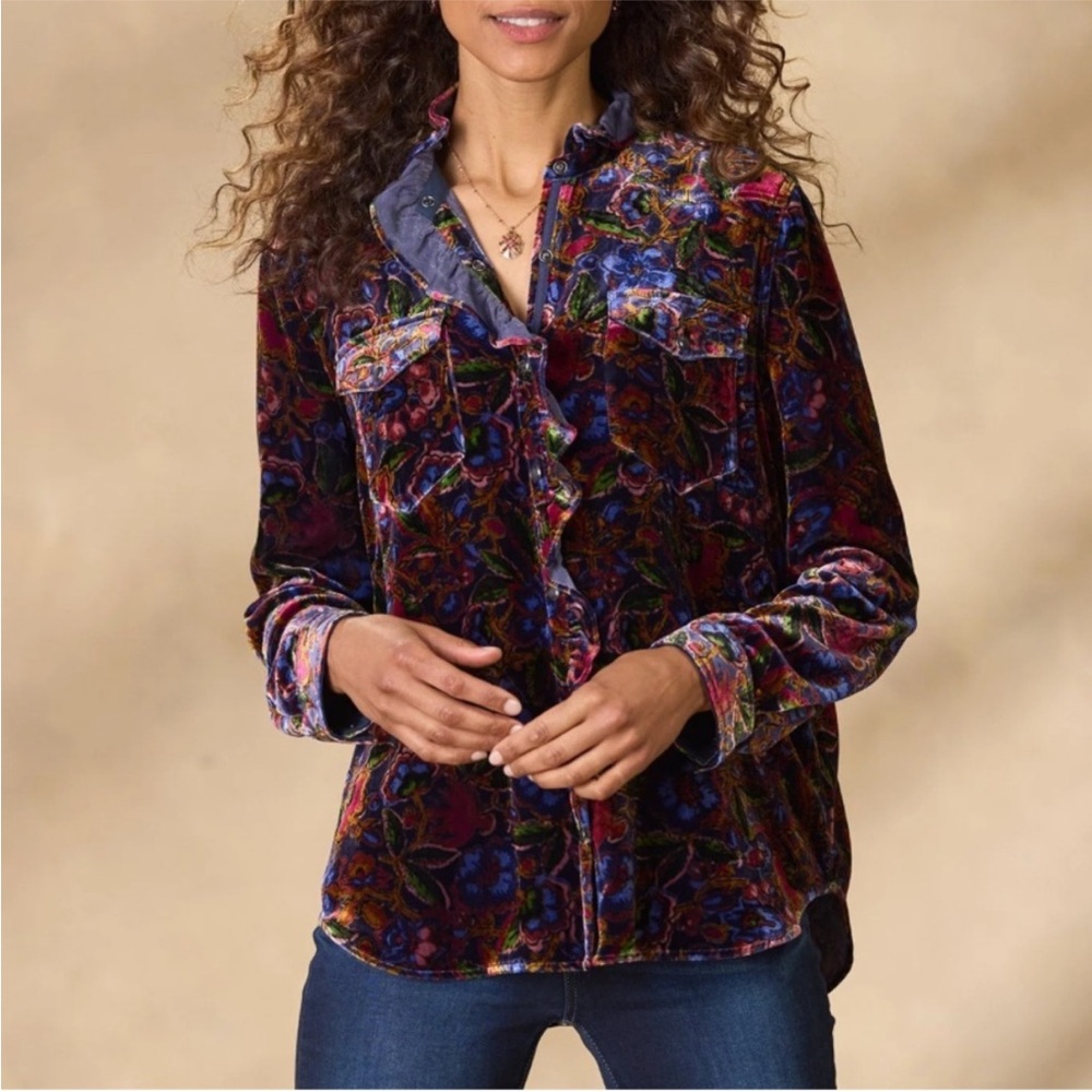 Sundance Gretel Western Velvet Button-Down Shirt - Picture 2 of 12